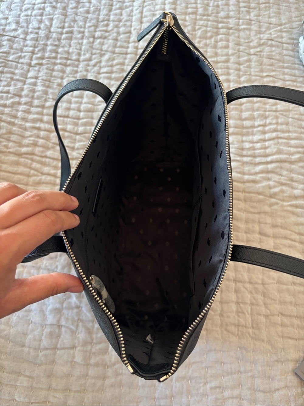 Kate Spade Black Glitter Wallet with Matching Black Tote COMBO! - Picture 5 of 9